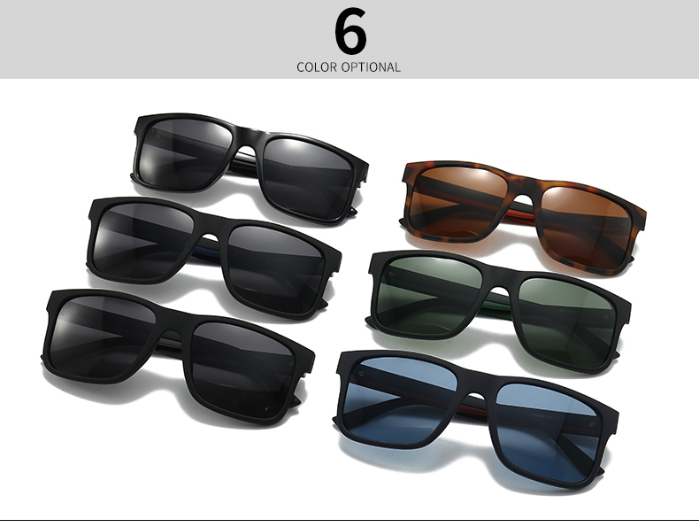 Moderner Stil Einfarbig Pc Quadrat Patchwork Vollbild Männer Sonnenbrille display picture 2
