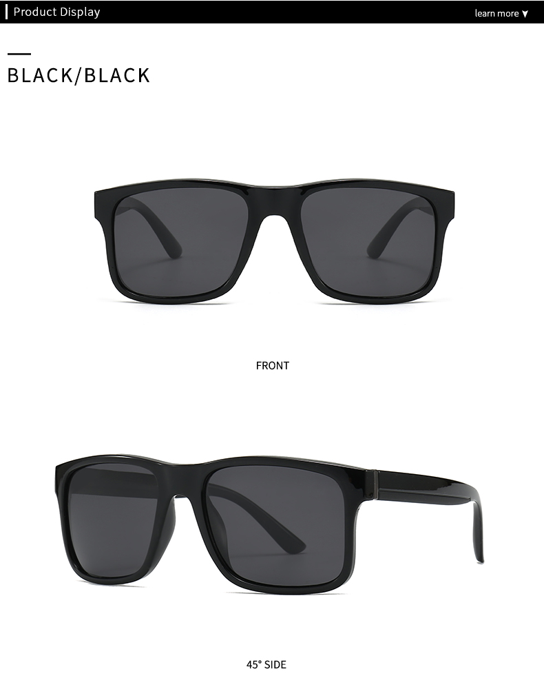 Modern Style Solid Color Pc Square Patchwork Full Frame Men's Sunglasses display picture 3