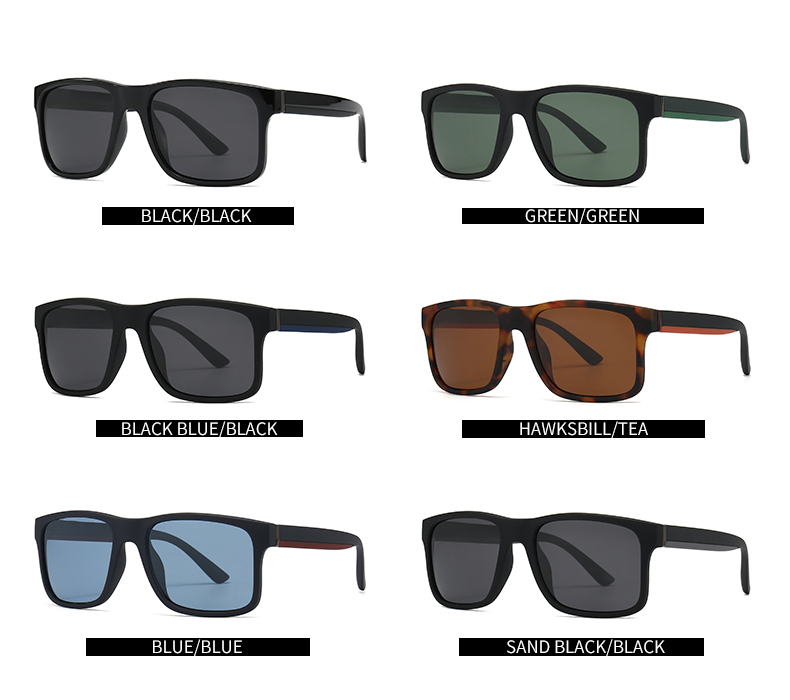 Moderner Stil Einfarbig Pc Quadrat Patchwork Vollbild Männer Sonnenbrille display picture 7