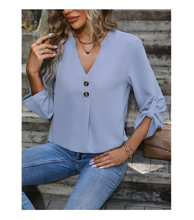 Women's Blouse Short Sleeve Blouses Casual Classic Style Solid Color display picture 5