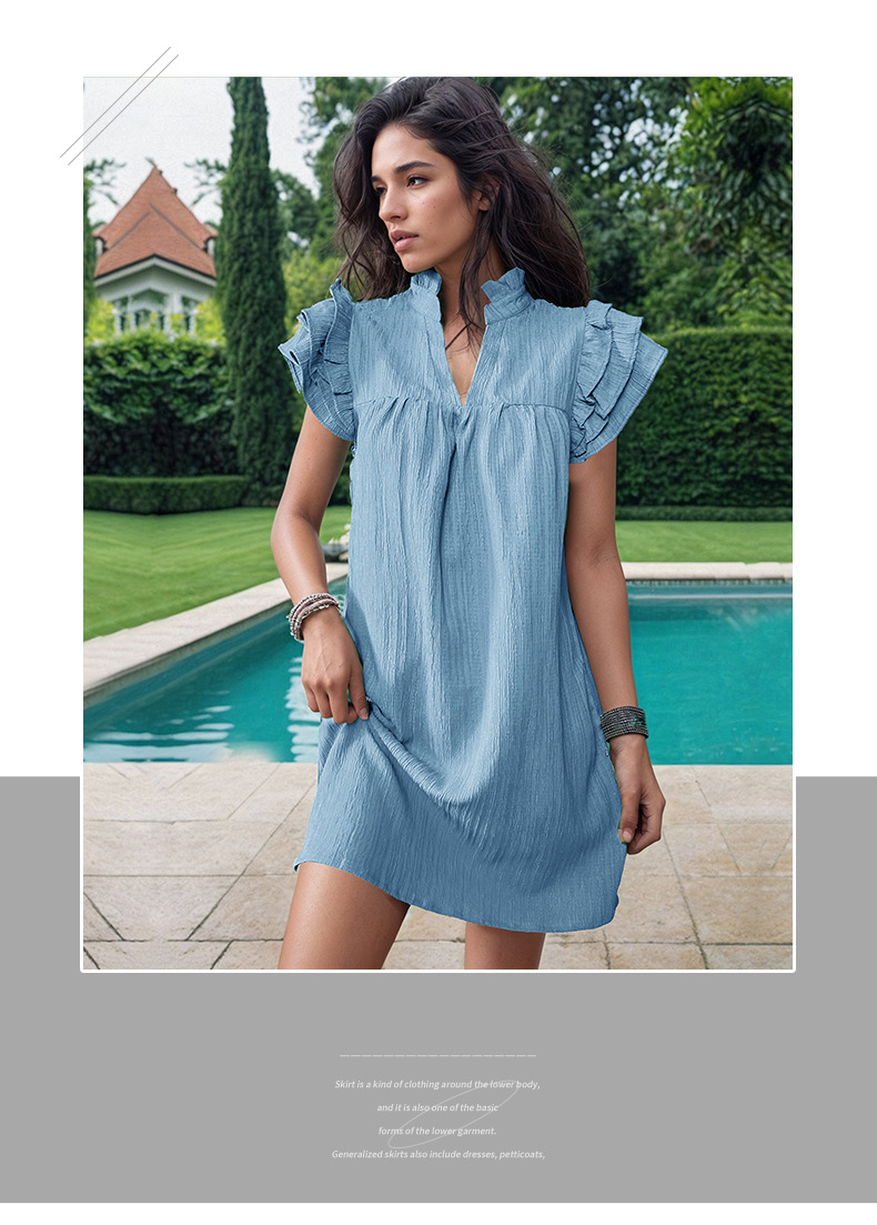 Women's Regular Dress Elegant Standing Collar Short Sleeve Solid Color Above Knee Daily Street display picture 37