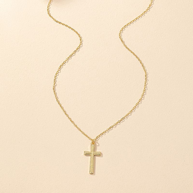 Retro Simple Style Cross Alloy Zinc Plating Women's Pendant Necklace display picture 2
