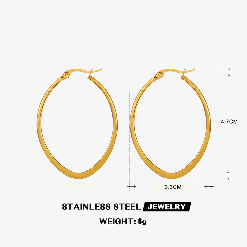 1 Pair Simple Style Heart Shape Flower Plating 304 Stainless Steel Hoop Earrings display picture 3