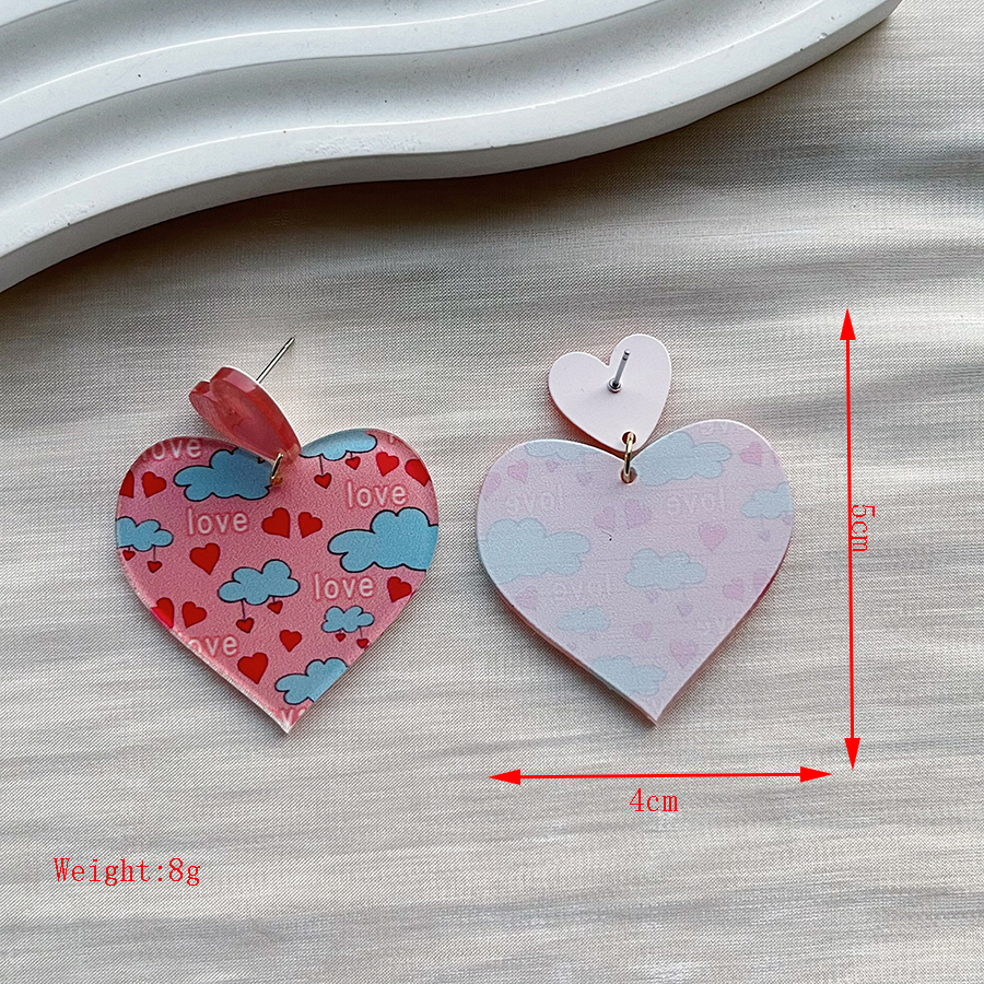 1 Pair Elegant Romantic Heart Shape Arylic Drop Earrings display picture 10