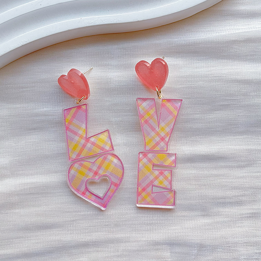 1 Pair Sweet Letter Rainbow Arylic Drop Earrings display picture 6