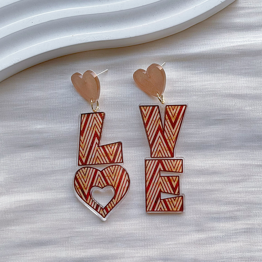 1 Pair Sweet Letter Rainbow Arylic Drop Earrings display picture 7
