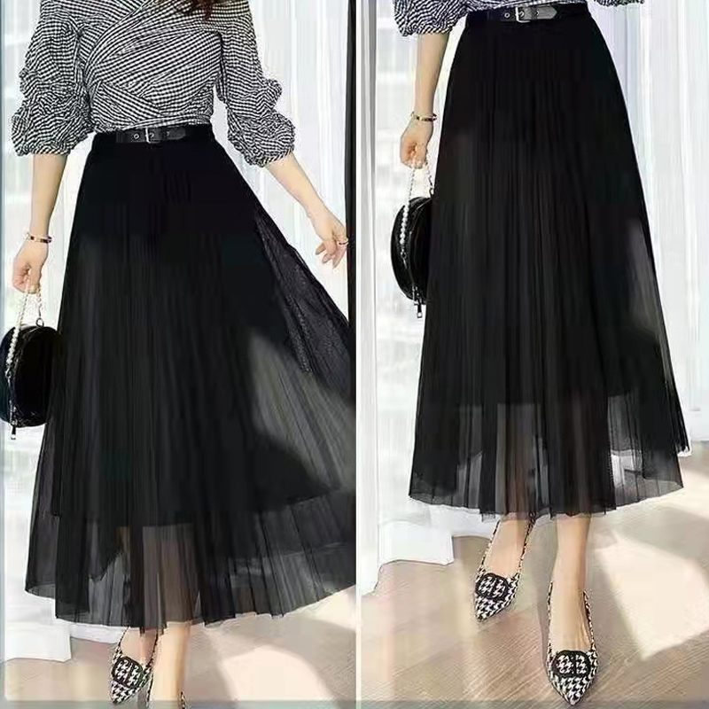 Summer Spring Autumn Classic Style Solid Color Polyester Maxi Long Dress Skirts display picture 2