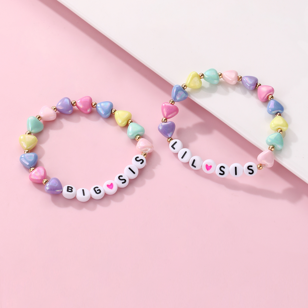 Casual Cute Romantic Letter Heart Shape Arylic Wholesale Bracelets display picture 9