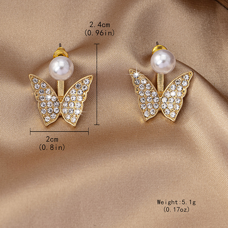 1 Paire Élégant Papillon Placage Alliage Zinc Boucles D'Oreilles display picture 5