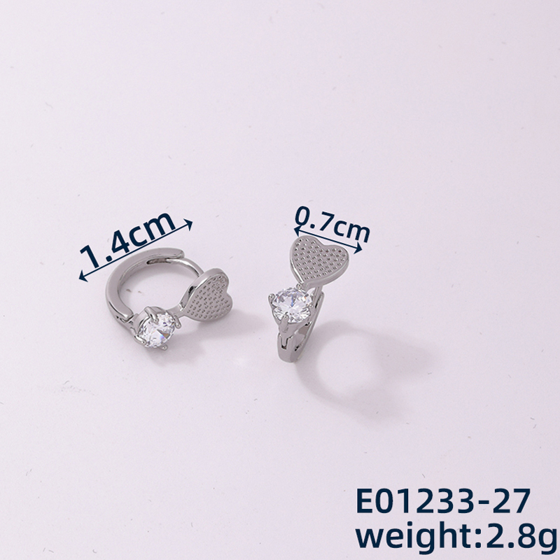 1 Pair Casual Simple Style Geometric Copper Zircon Hoop Earrings display picture 5