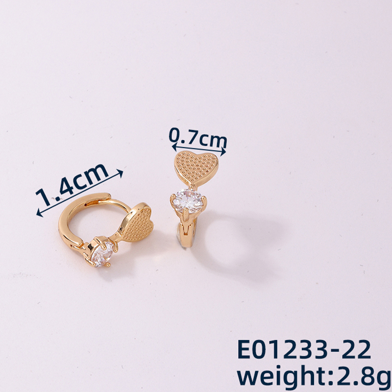 1 Pair Casual Simple Style Geometric Copper Zircon Hoop Earrings display picture 6
