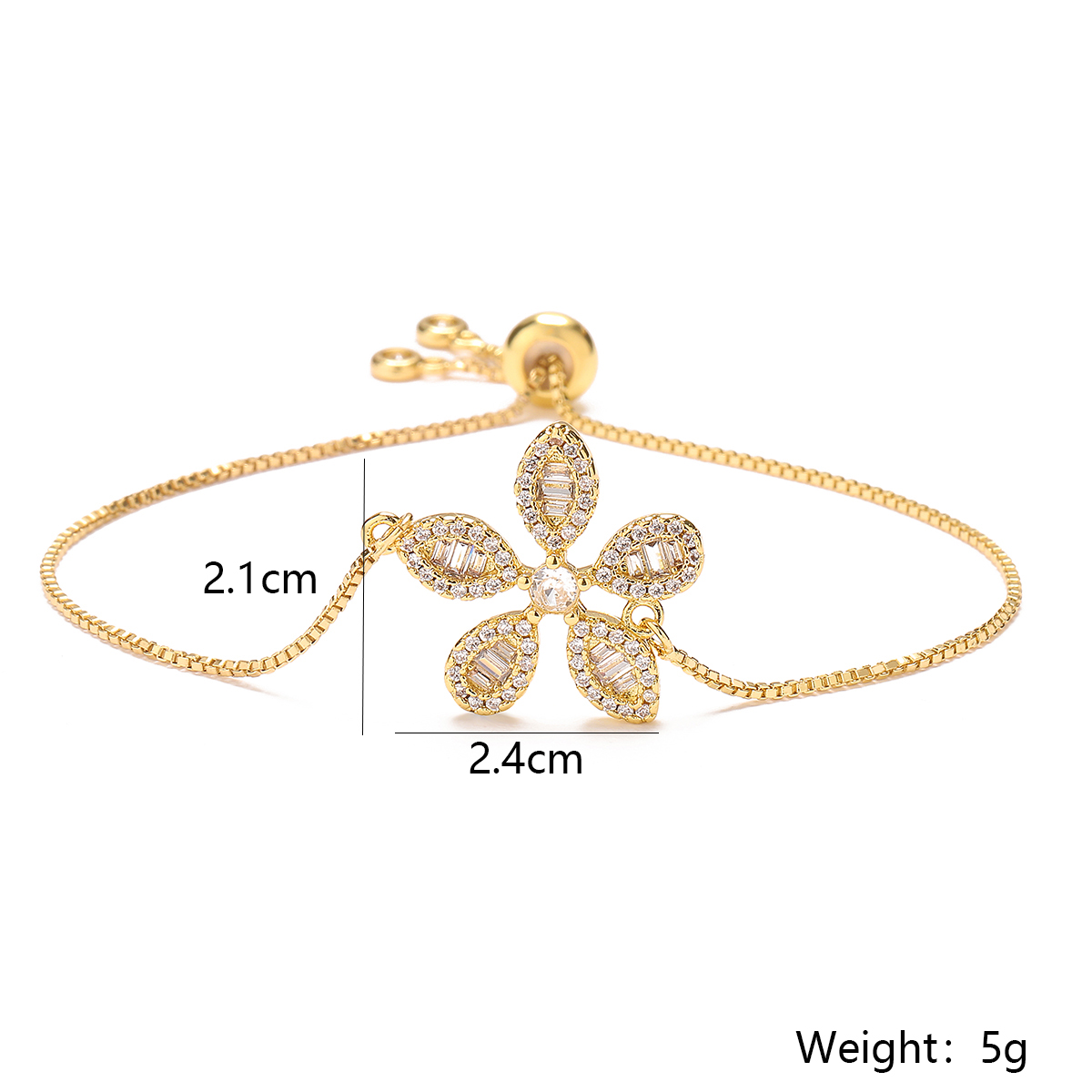 Elegant Simple Style Heart Shape Flower Copper Plating Inlay Zircon 18k Gold Plated Bracelets display picture 1