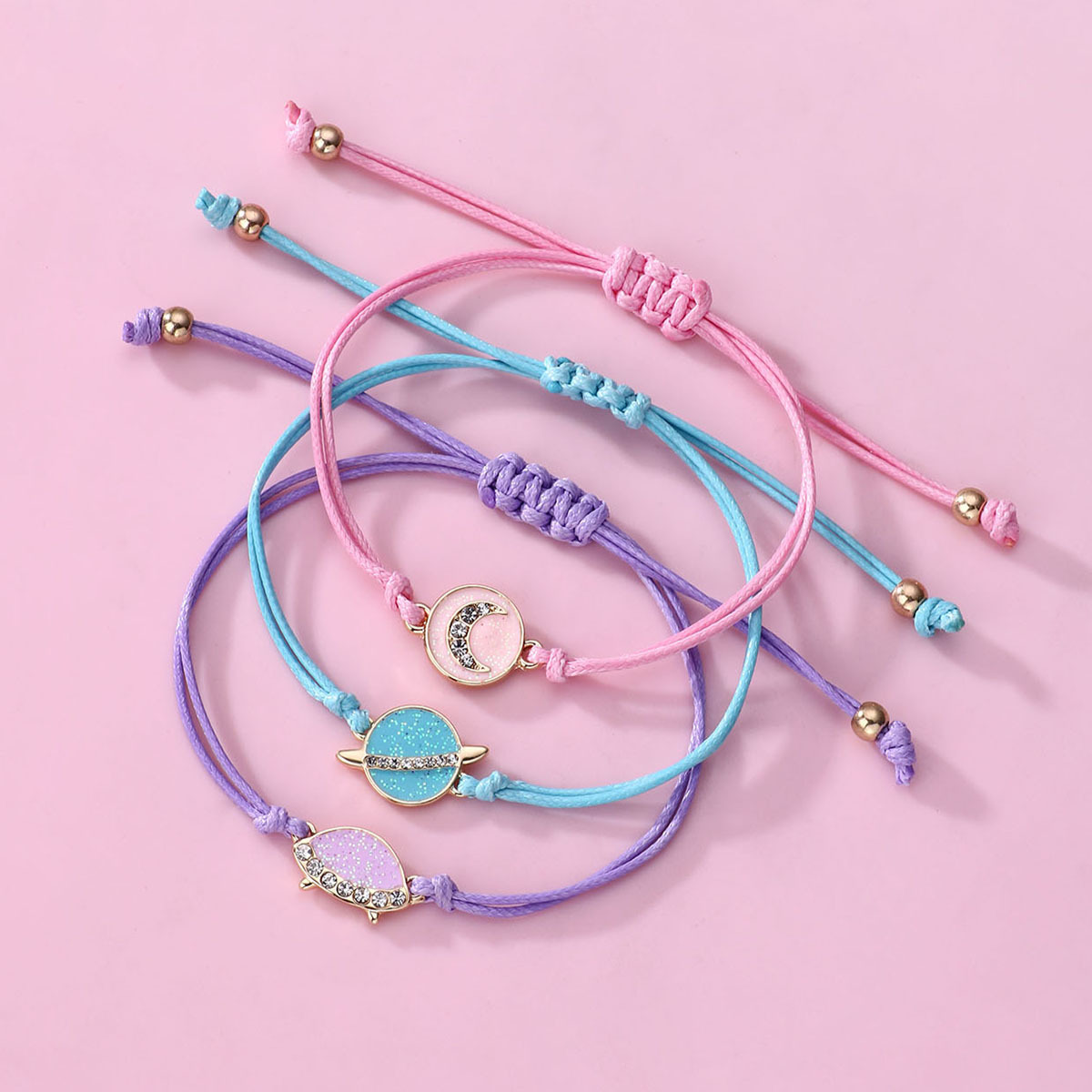 Casual Cute Animal Rainbow Heart Shape Alloy Rope Enamel Women's Bracelets display picture 2