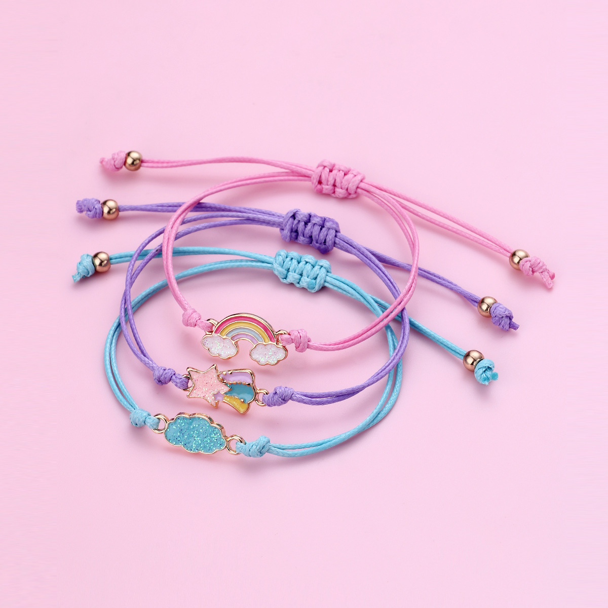 Casual Cute Animal Rainbow Heart Shape Alloy Rope Enamel Women's Bracelets display picture 9