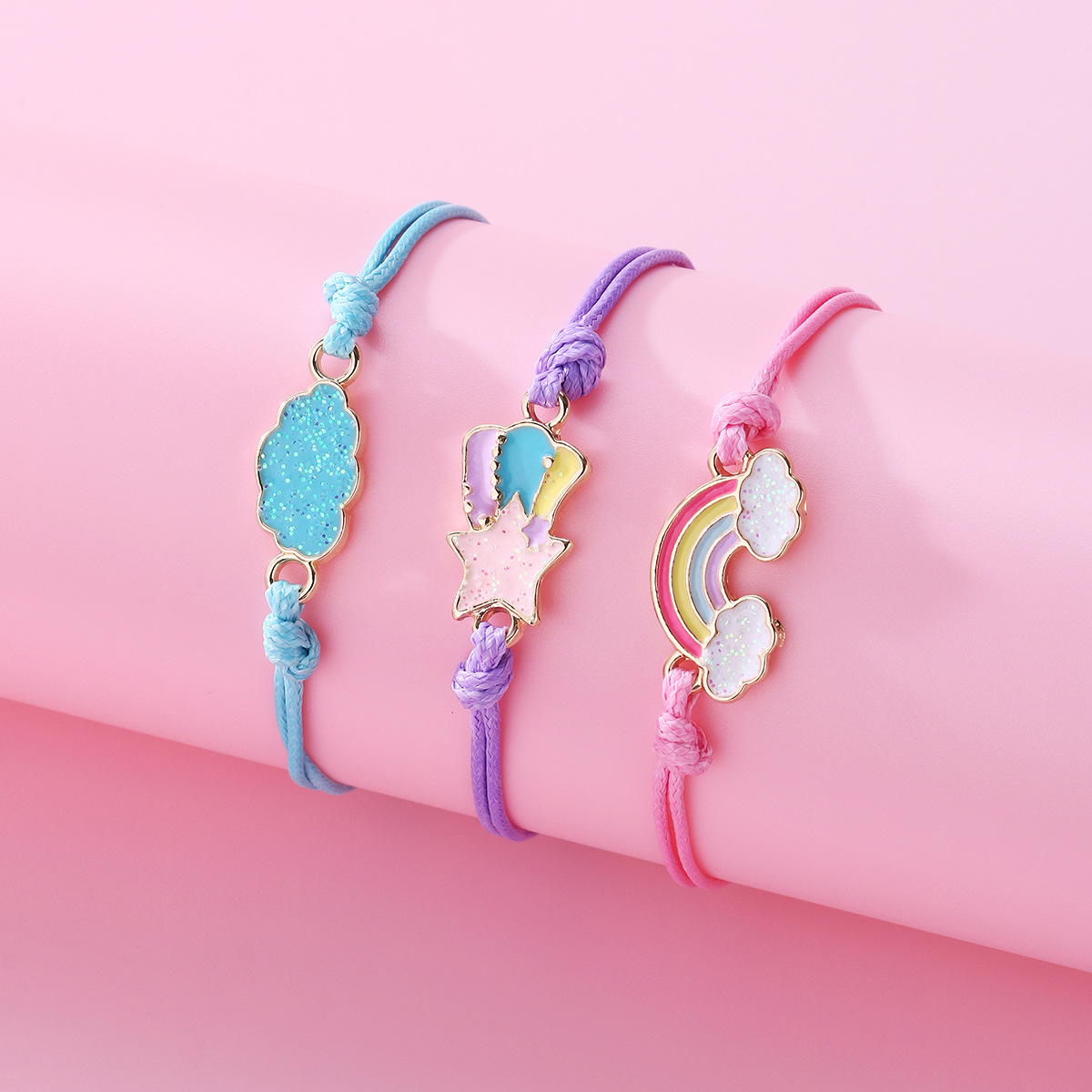 Casual Cute Animal Rainbow Heart Shape Alloy Rope Enamel Women's Bracelets display picture 12