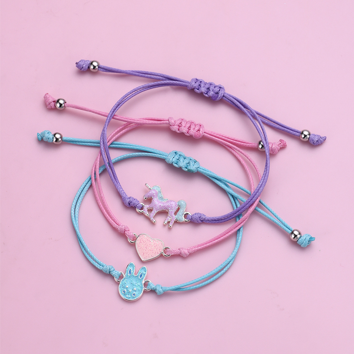 Casual Cute Animal Rainbow Heart Shape Alloy Rope Enamel Women's Bracelets display picture 15