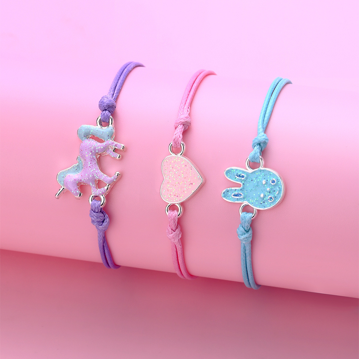 Casual Cute Animal Rainbow Heart Shape Alloy Rope Enamel Women's Bracelets display picture 16