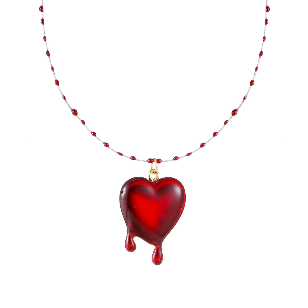 Gothic Funny Heart Shape Resin Women's Pendant Necklace display picture 2