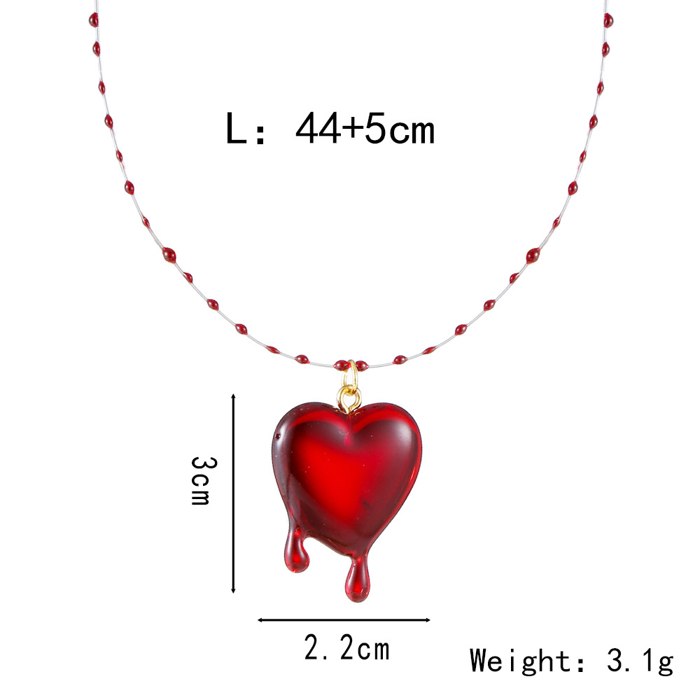 Gothic Funny Heart Shape Resin Women's Pendant Necklace display picture 1