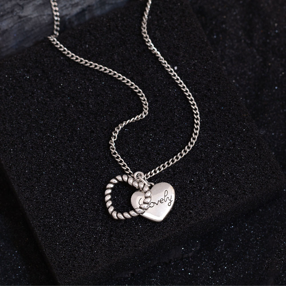Punk Heart Shape Copper Pendant Necklace display picture 2
