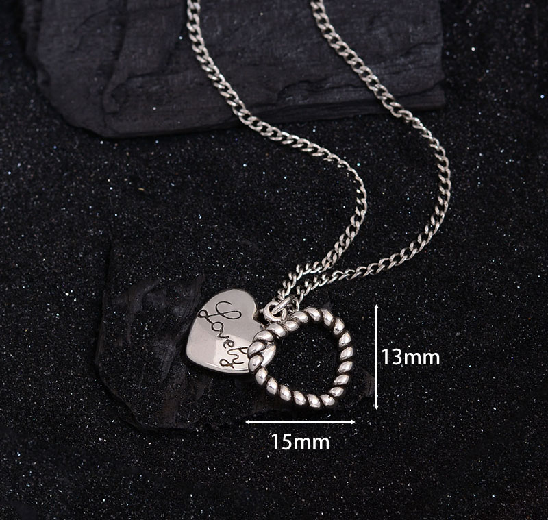 Punk Heart Shape Copper Pendant Necklace display picture 6