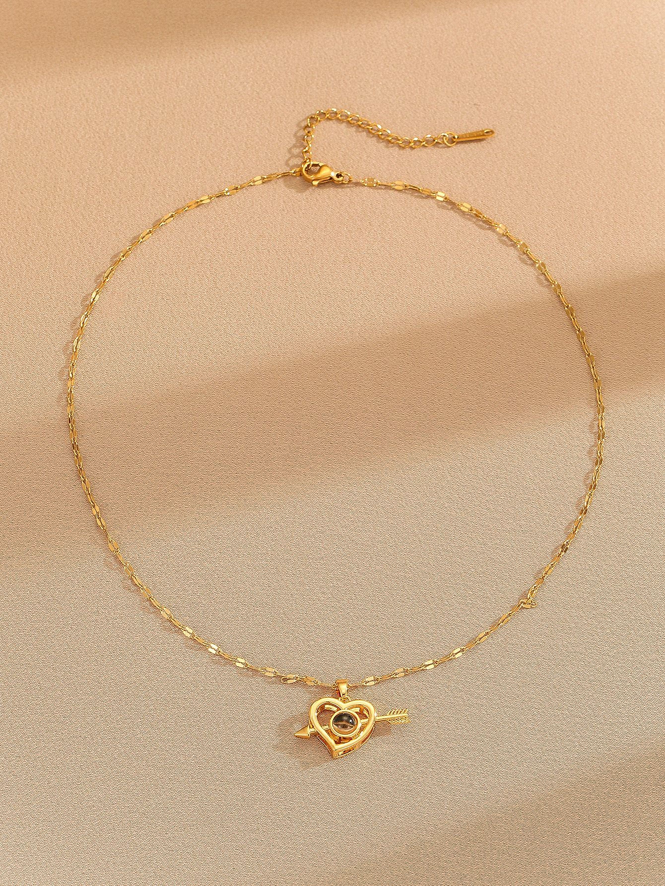 Einfacher Stil Herzform Kupfer 18 Karat Vergoldet Halskette Mit Anhänger display picture 7