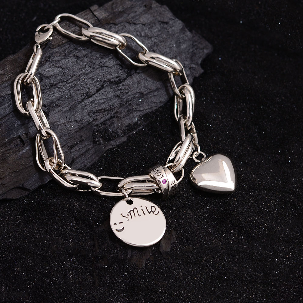 Sweet Letter Heart Shape Copper Bracelets display picture 3
