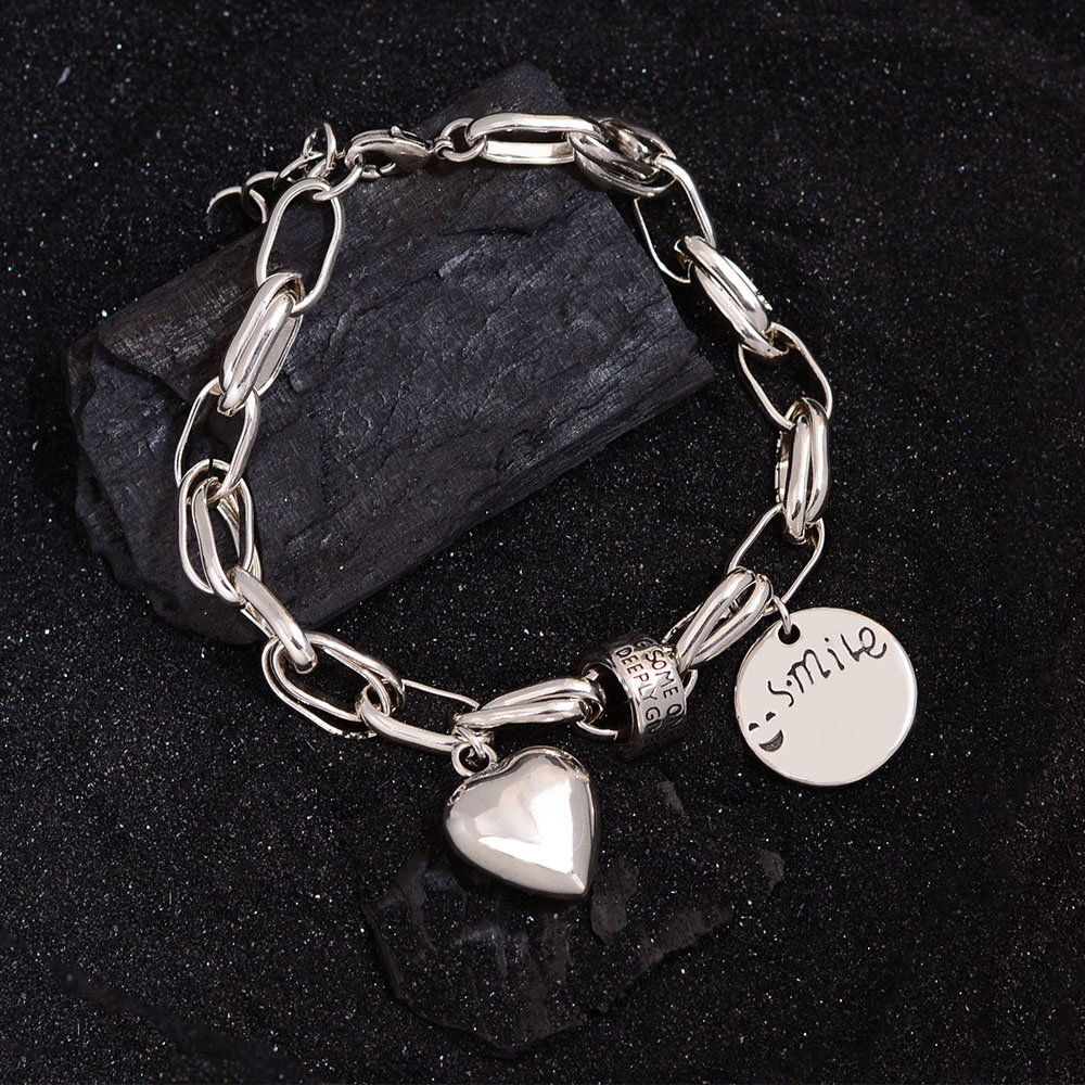 Sweet Letter Heart Shape Copper Bracelets display picture 4