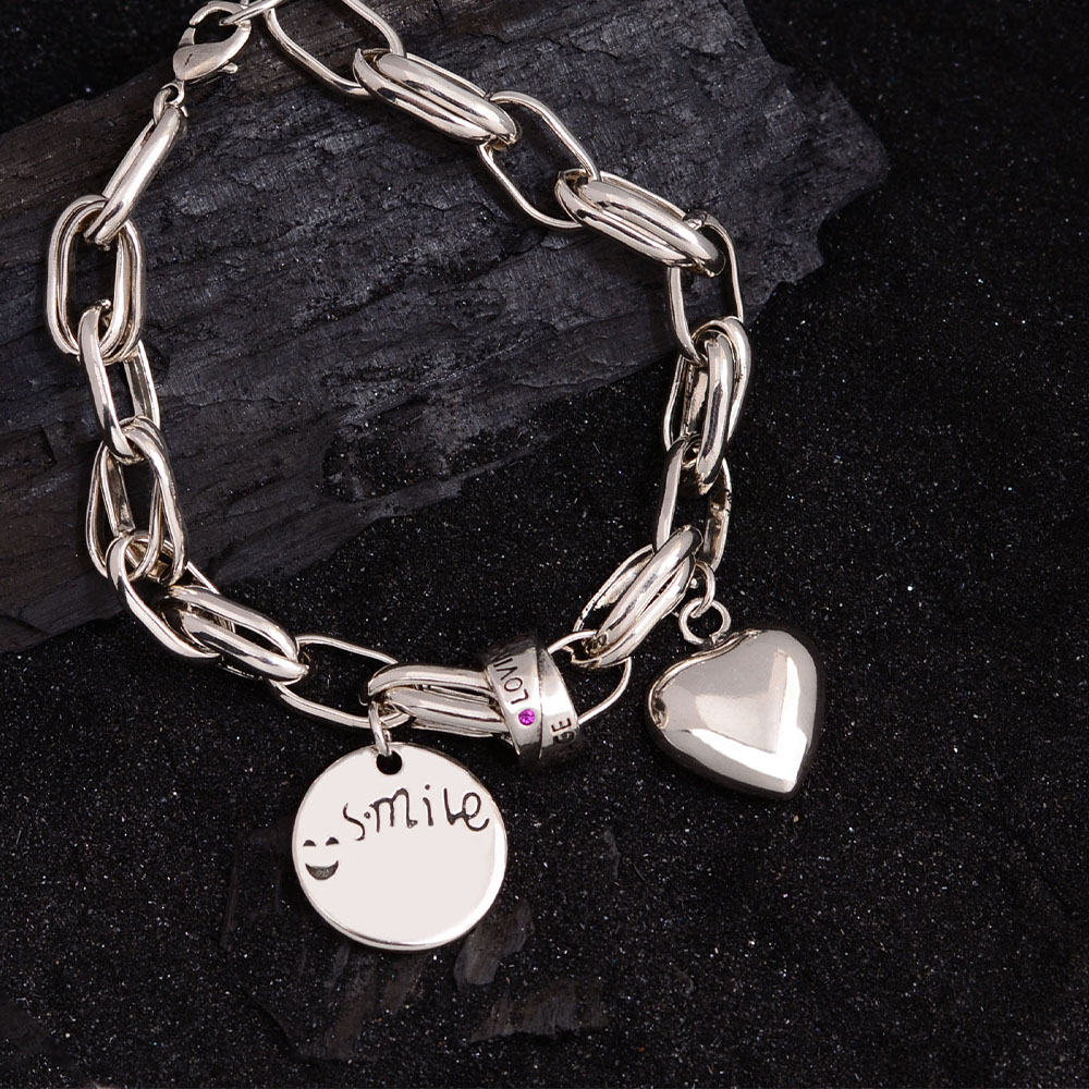 Sweet Letter Heart Shape Copper Bracelets display picture 5