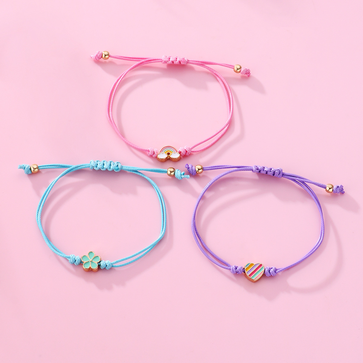 Casual Cute Animal Rainbow Heart Shape Alloy Rope Women's Bracelets display picture 2