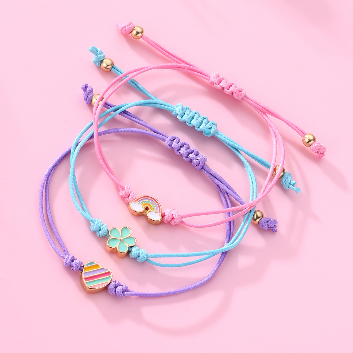 Casual Cute Animal Rainbow Heart Shape Alloy Rope Women's Bracelets display picture 1
