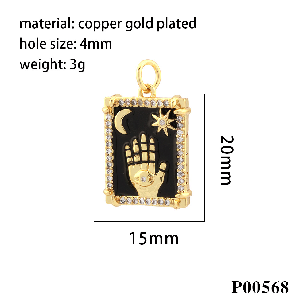 1 Piece Ig Style Hip-hop Hand Copper Enamel Inlay Pendant Jewelry Accessories display picture 9