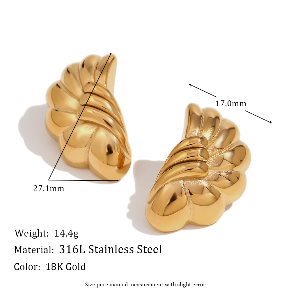 1 Pair Vintage Style Simple Style Geometric Plating Stainless Steel 18k Gold Plated Ear Studs display picture 2