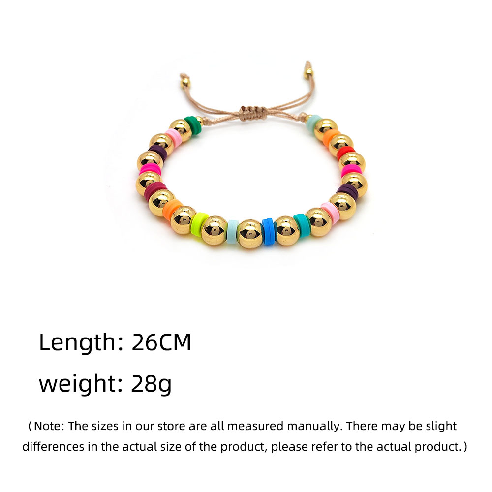 IG Style Geometric Freshwater Pearl Soft Clay Copper Beaded Knitting Unisex Drawstring Bracelets display picture 2