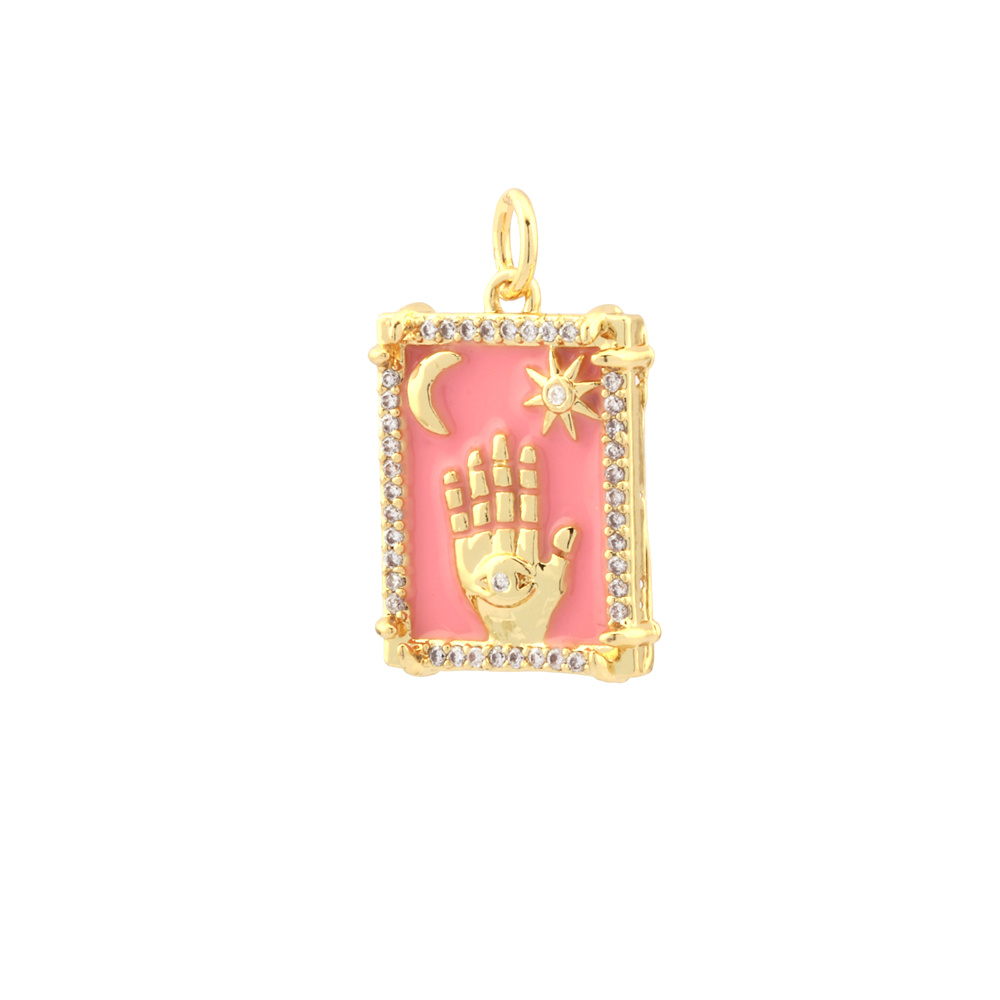 1 Piece Ig Style Hip-hop Hand Copper Enamel Inlay Pendant Jewelry Accessories display picture 19
