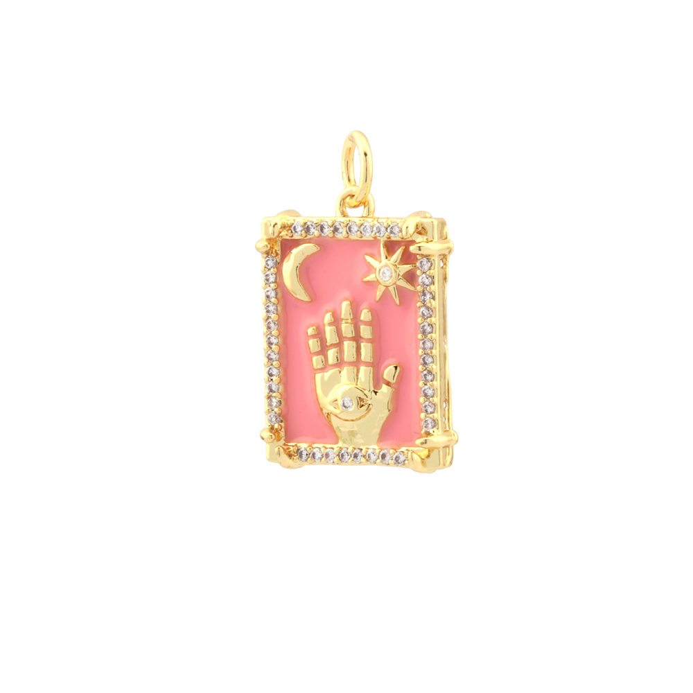 1 Pieza Estilo Ig Hip Hop Mano Cobre Esmalte Embutido Colgante Accesorios De Joyería display picture 19