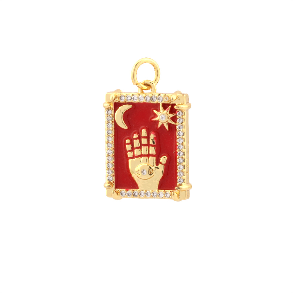 1 Piece Ig Style Hip-hop Hand Copper Enamel Inlay Pendant Jewelry Accessories display picture 18