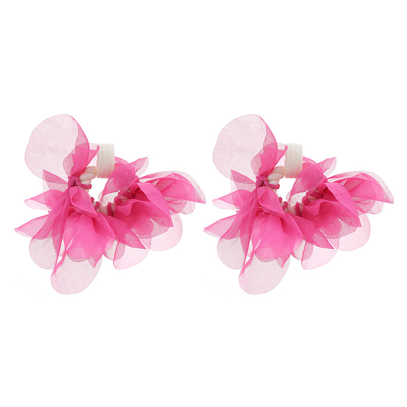 1 Pair Sweet Flower Arylic Cloth Drop Earrings display picture 1