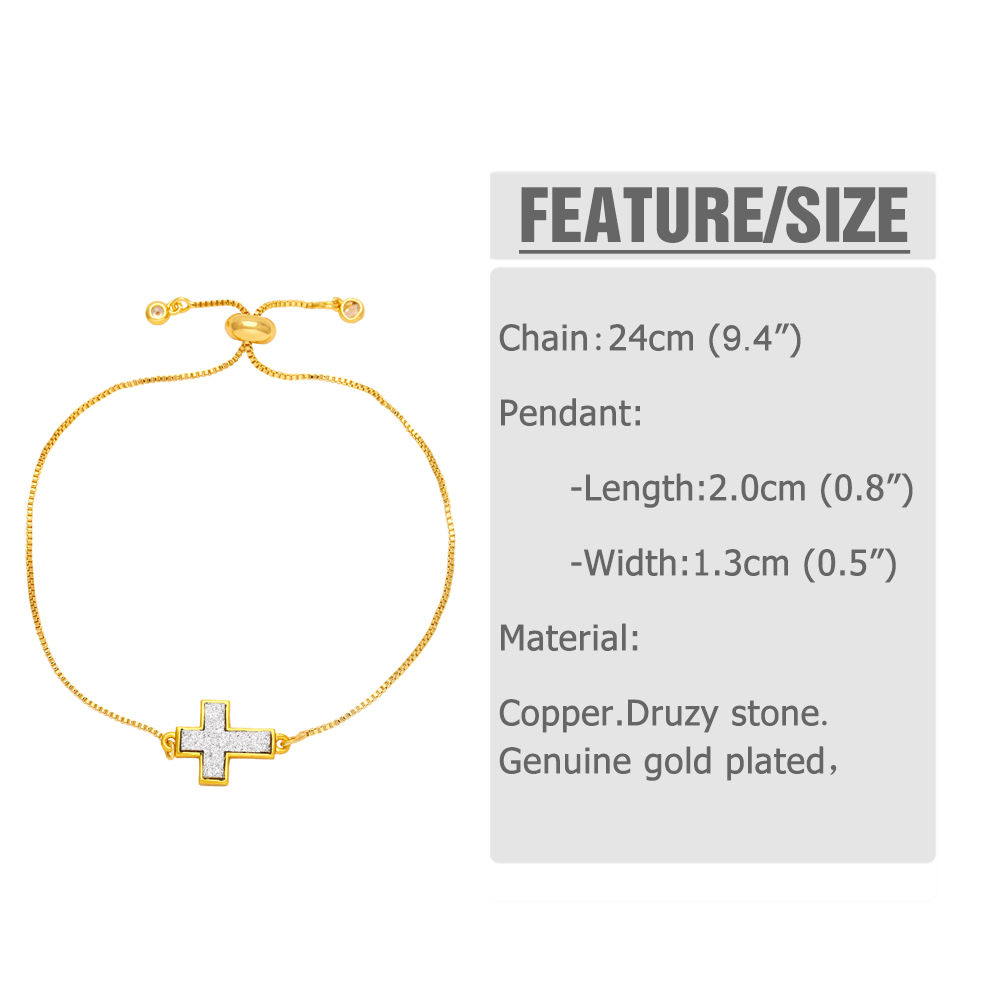 Simple Style Cross Copper Plating 18k Gold Plated Bracelets display picture 1