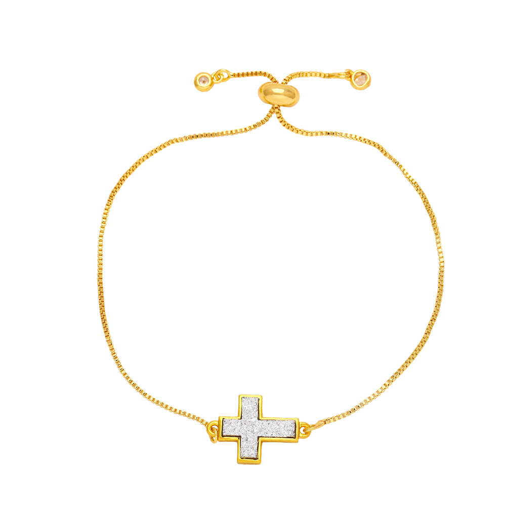 Simple Style Cross Copper Plating 18k Gold Plated Bracelets display picture 10