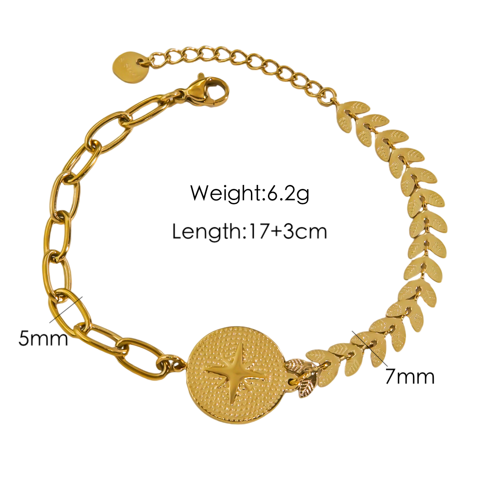 304 Stainless Steel 14K Gold Plated IG Style Elegant Star Bracelets Earrings display picture 1