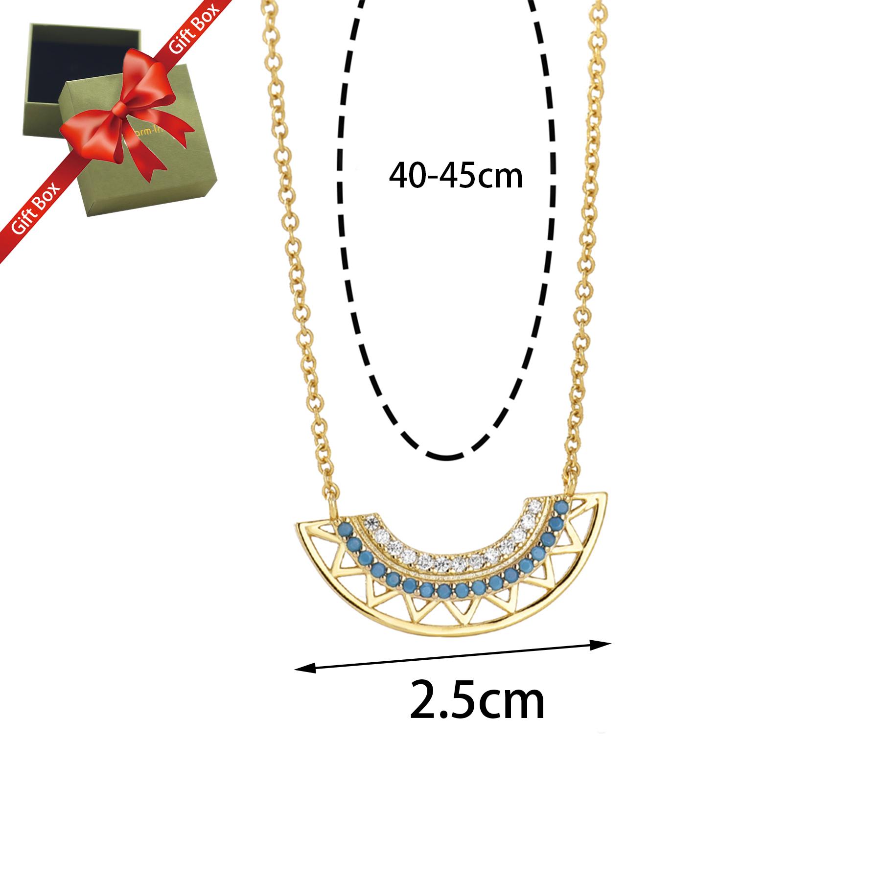 Simple Style Geometric Copper Plating Inlay Turquoise Zircon 18k Gold Plated Pendant Necklace display picture 8