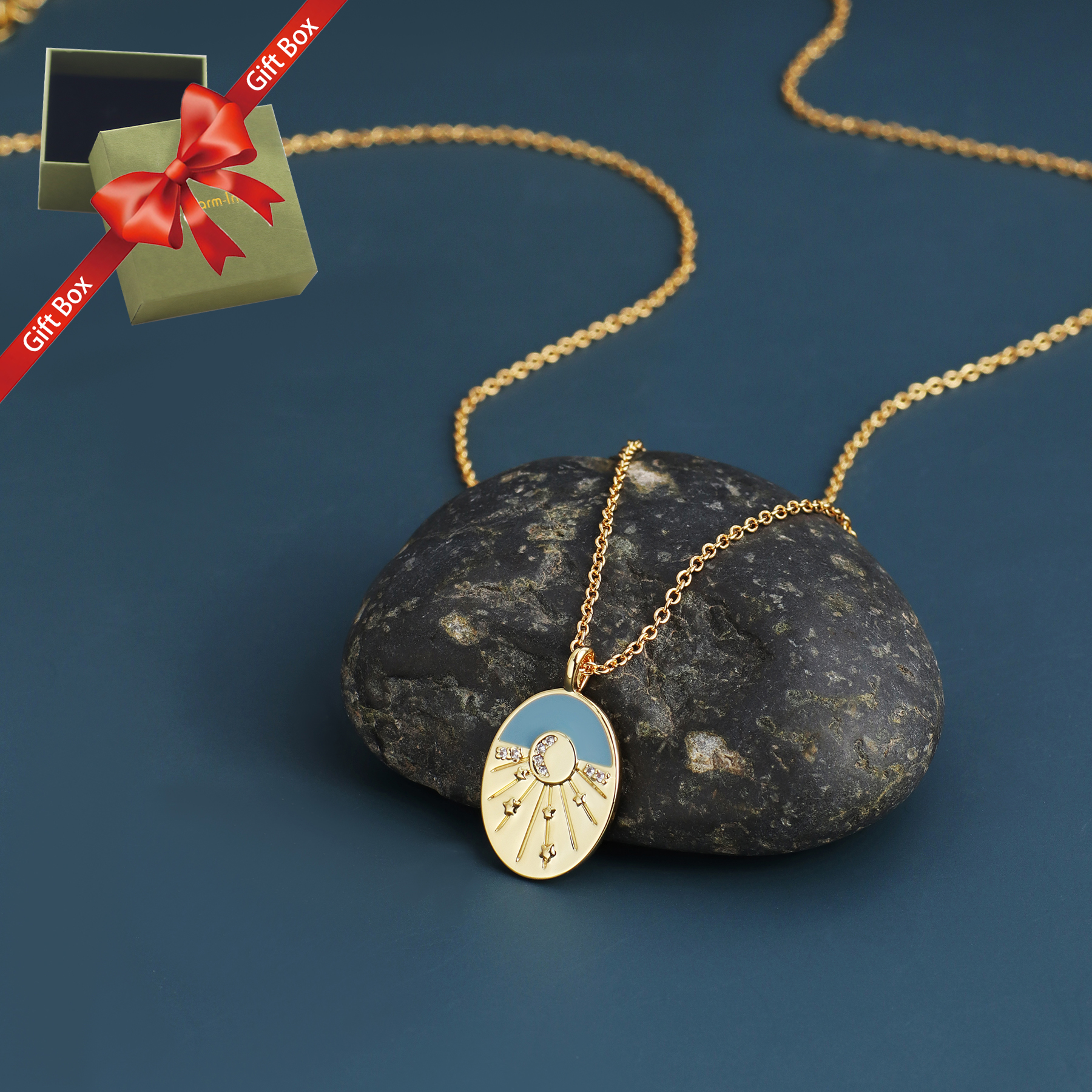 Einfacher Stil Geometrisch Kupfer Überzug Inlay Türkis Zirkon 18 Karat Vergoldet Halskette Mit Anhänger display picture 12