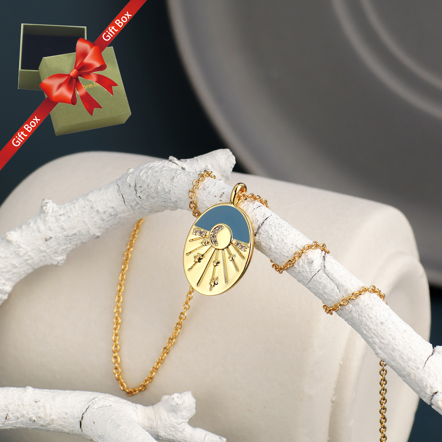 Einfacher Stil Geometrisch Kupfer Überzug Inlay Türkis Zirkon 18 Karat Vergoldet Halskette Mit Anhänger display picture 13