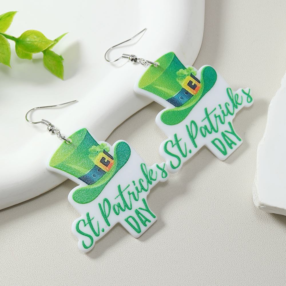 1 Pair Cute Simple Style Letter Hat Car Painted Arylic Drop Earrings display picture 7