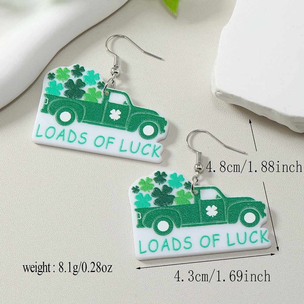 1 Pair Cute Simple Style Letter Hat Car Painted Arylic Drop Earrings display picture 1