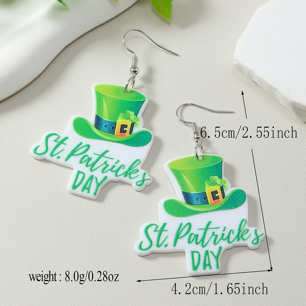 1 Pair Cute Simple Style Letter Hat Car Painted Arylic Drop Earrings display picture 10