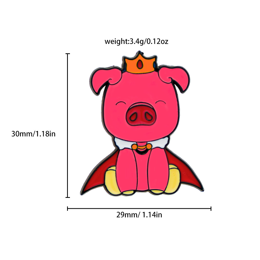 Cute Cartoon Pig Metal Unisex Brooches display picture 2