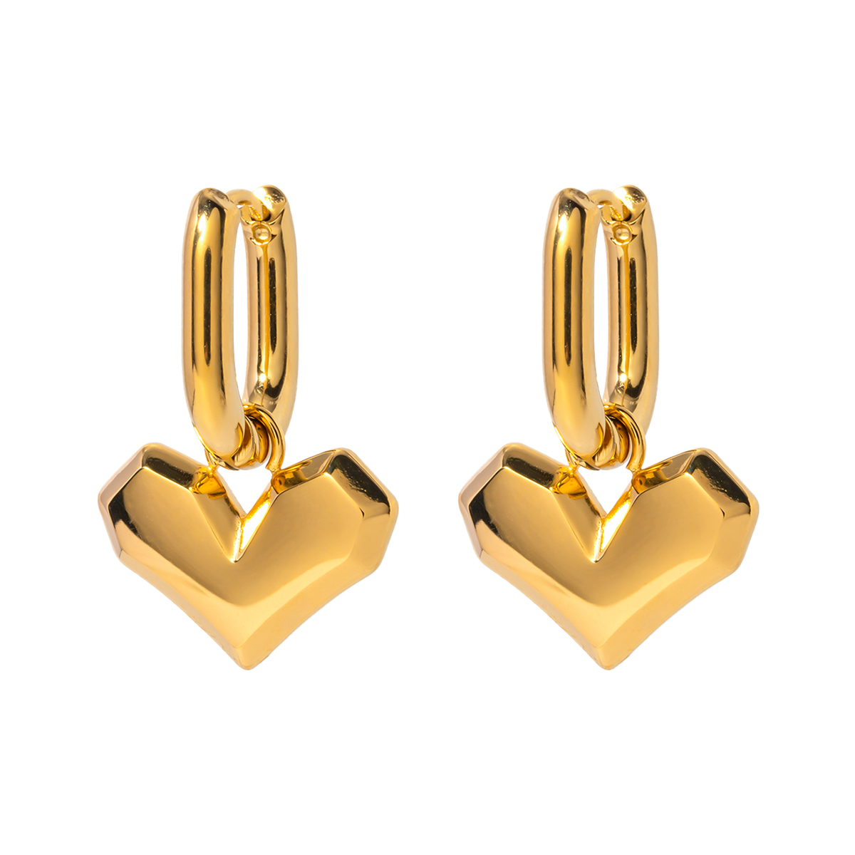 1 Pair IG Style Heart Shape Plating 304 Stainless Steel Drop Earrings display picture 1