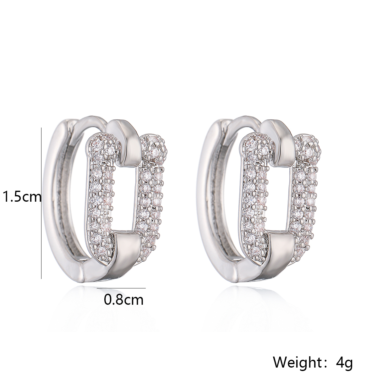 1 Stück Ig-stil Einfacher Stil Geometrisch Überzug Inlay Kupfer Zirkon Ohrringe display picture 1